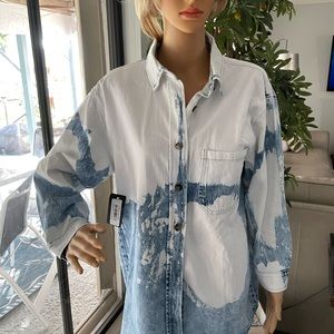 Denim dip dyed Shacket oversized